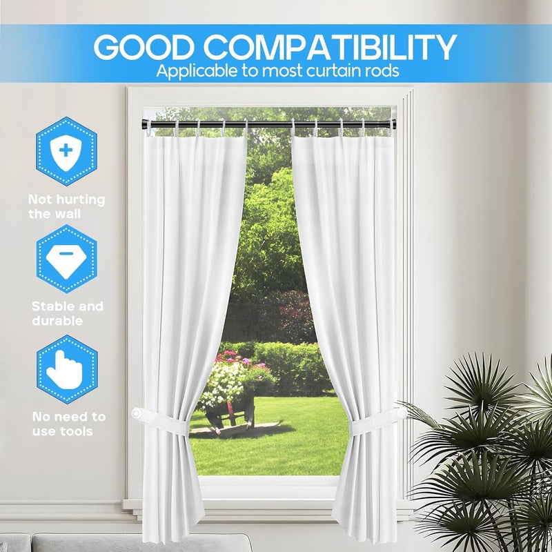 ZipGlo Tension Curtain Rod Black Tension Rod 28 To 48 Inch Spring Curtain Rod Non Slip Tension Rods 4Pcs For Windows No Drilling Adjustable Tension Rods of Curtain Window Closet Kitchen Wardrobe - Image 2